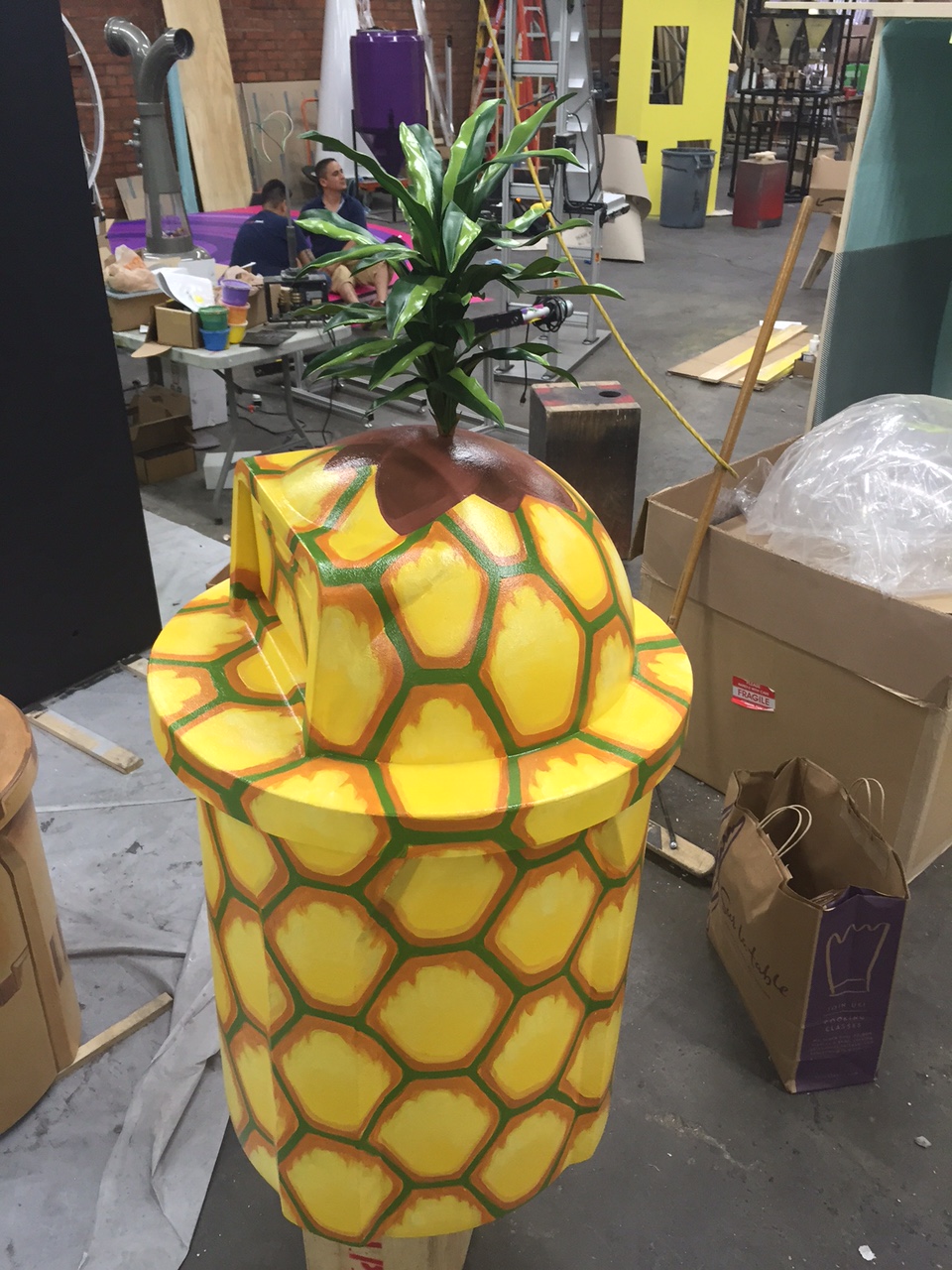 Pineapple trash can for Snapchat